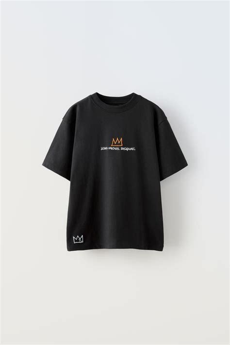 zara basic t shirt|t shirt basquiat zara.